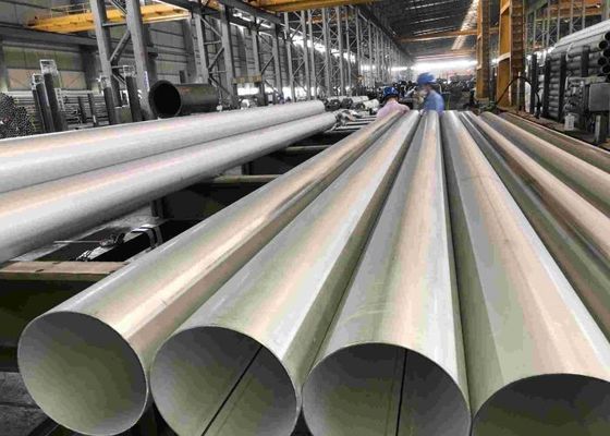 کیفیت  Polished Stainless Steel Pipe Tubing Round For Gas Pipeline / Building کارخانه