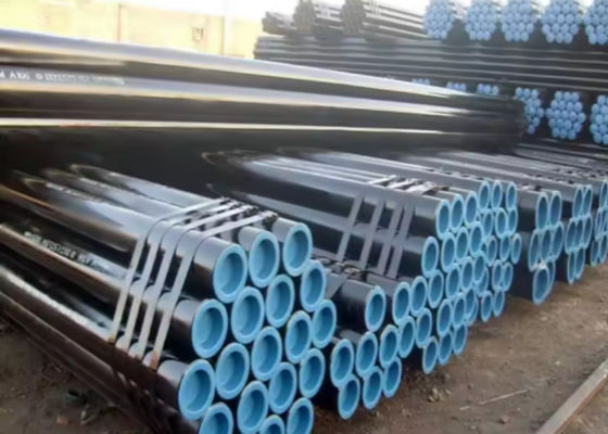 Water Transport Steel Casing Pipe Threaded End Connection and Black Painting